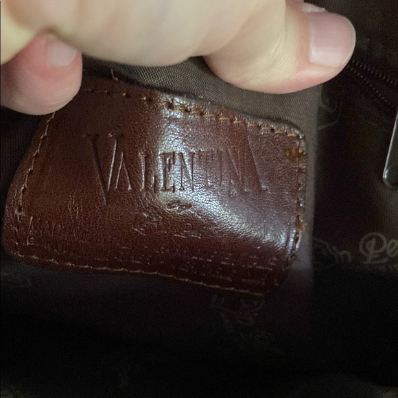 Valentina Chestnut Leather Backpack with Gold Accents - Picture 6 of 6